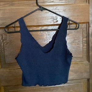 Womens cropped v cut tank top